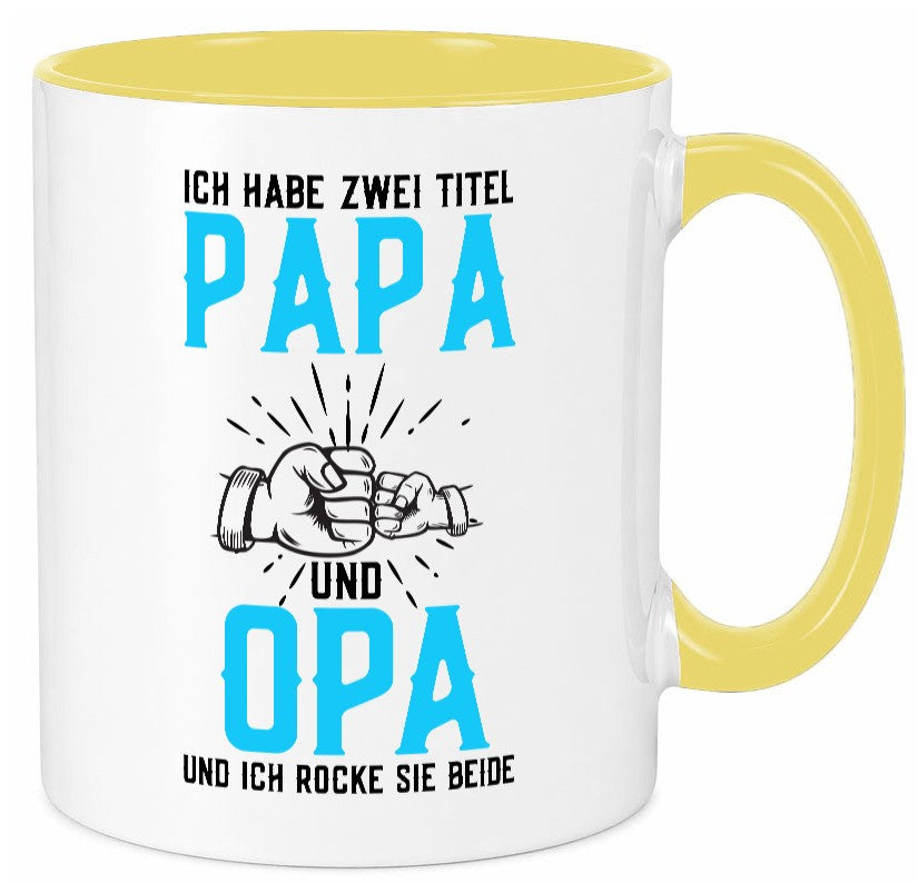 Papa und Opa | zwei Titel Rocke sie Beide Humor Familie Geschenkidee Tasse