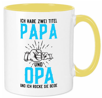 Papa und Opa | zwei Titel Rocke sie Beide Humor Familie Geschenkidee Tasse