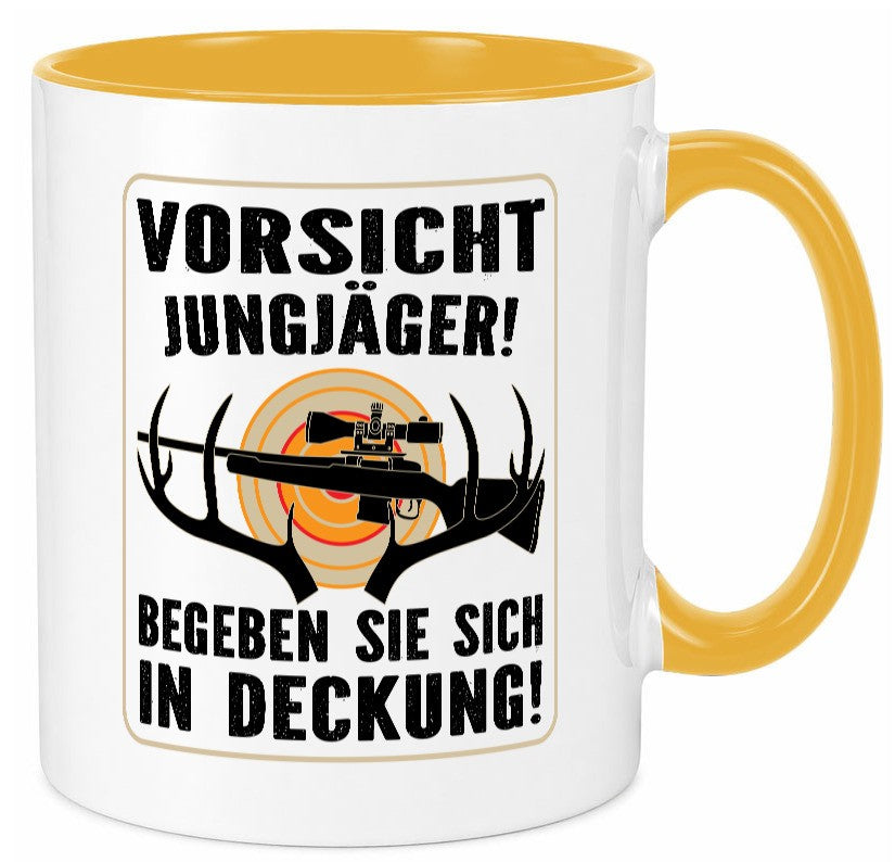 Votsicht Jungjäger | In Deckung Neuling beim Jagen lustig Humor Geschenkidee Tasse