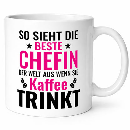 Kaffee trinkt: Chefin | Führungskraft Vorgesetzte Humor Arbeit Kollegen Büro