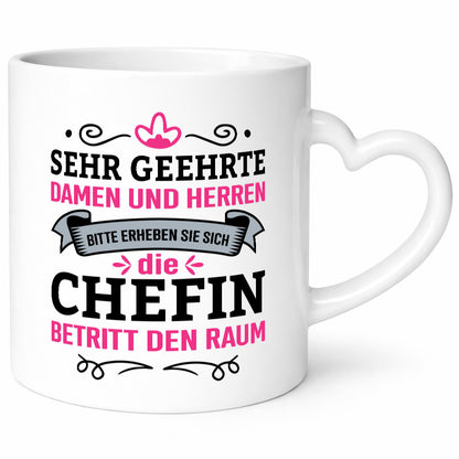 Erheben Sie sich | Cheffin Betritt den Raum Chef Bossin Humor Arbeit Kollegen
