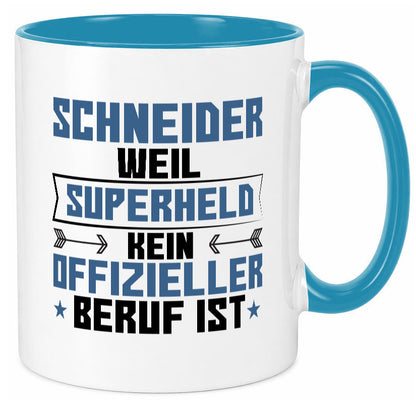 Superheld Schneider | Beruf Schneiderei Geschenkidee Arbeit Kollegen Büro Humor Tasse