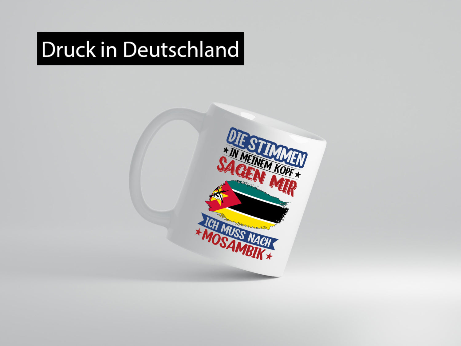 Mosambik | Urlaub Stimmen in meinem Kopf Traumland Humor Geschenkidee Tasse