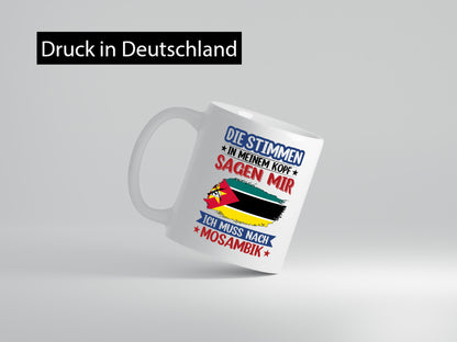 Mosambik | Urlaub Stimmen in meinem Kopf Traumland Humor Geschenkidee Tasse
