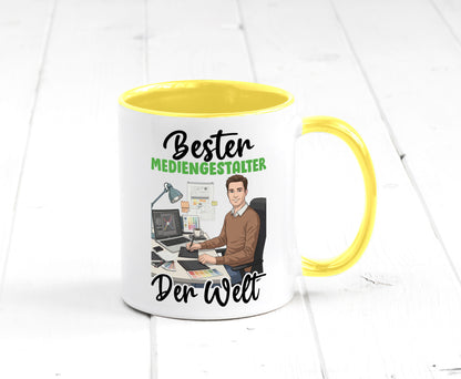 Bester Mediengestalter | Medien v2 Geschenk Humor Geschenkidee lustiger Spruch Tasse