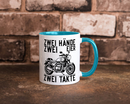 Zwei Hände | Zweitaktmotor Motorrad Moped Biker Geschenkidee Humor Tasse
