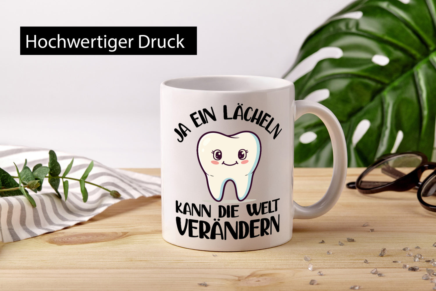 Ein lächeln kann die welt verändrn | Zahnarzt Geschenkidee Humor Tasse