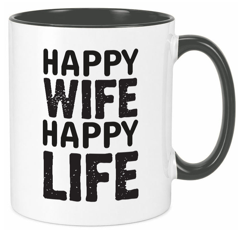 Happy Wife | Ehemann Tasse Ehefrau Humor Statement Geschenkidee