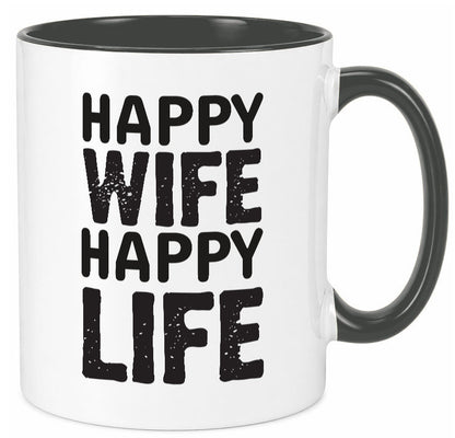 Happy Wife | Ehemann Tasse Ehefrau Humor Statement Geschenkidee