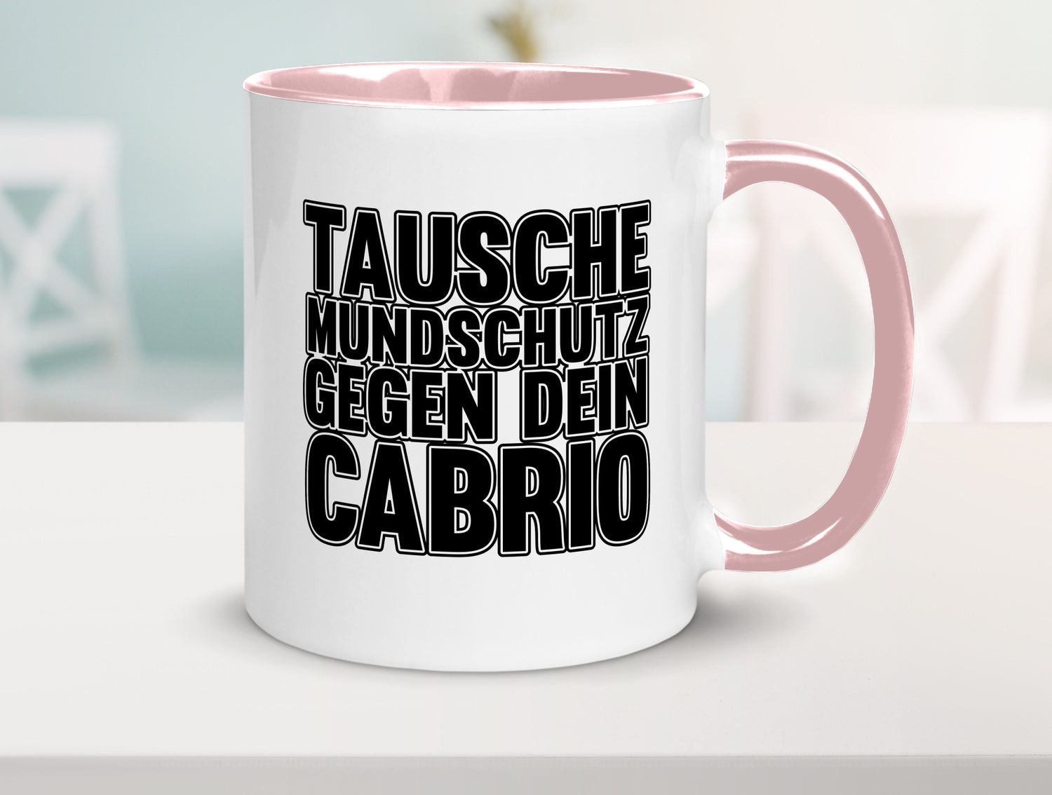 Tausche Mundschutz gegen Cabrio| | Cabrio Geschenkidee Humor Tasse