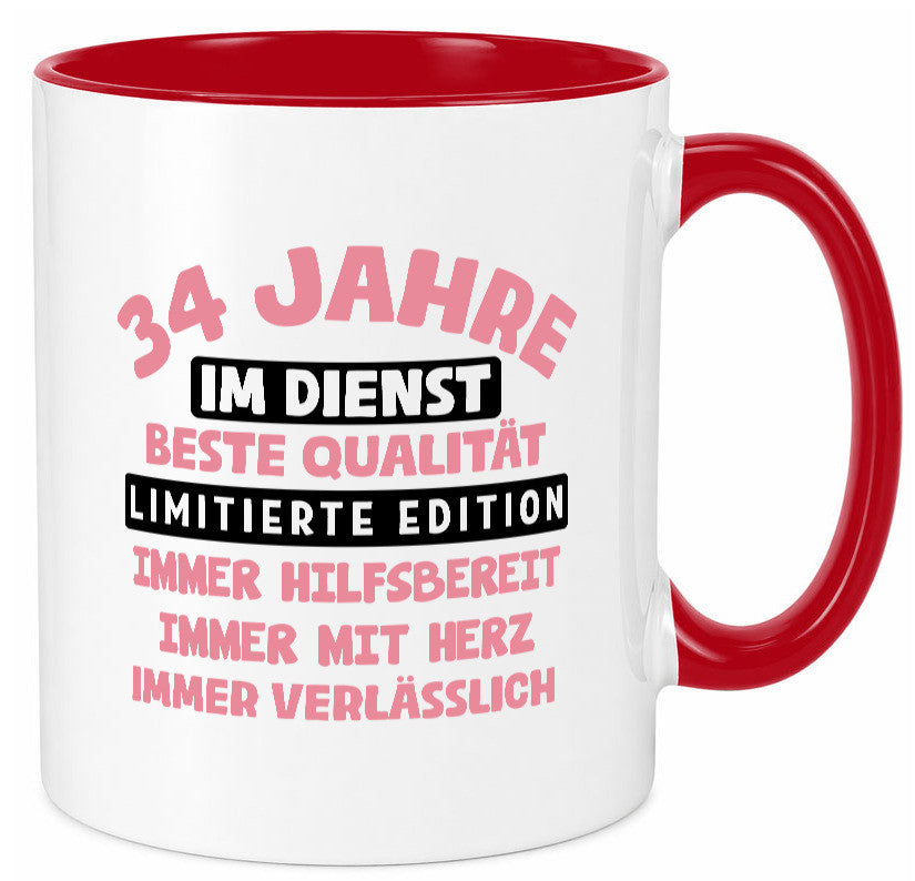 34 Jahre im Dienst | Jubiläum Arbeit v11 Geschenk Kollegen Büro lustiger Spruch