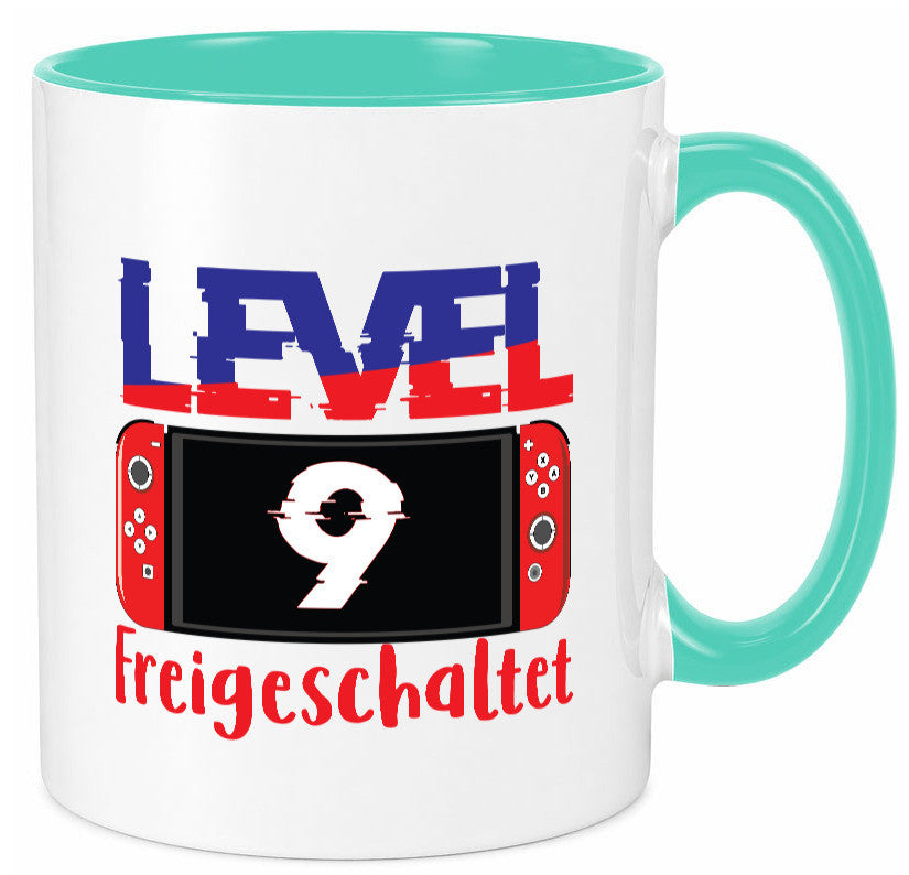 Level 9 Freigeschaltet | 9. Geburtstag Zocker Gamer Humor Geschenkidee Tasse