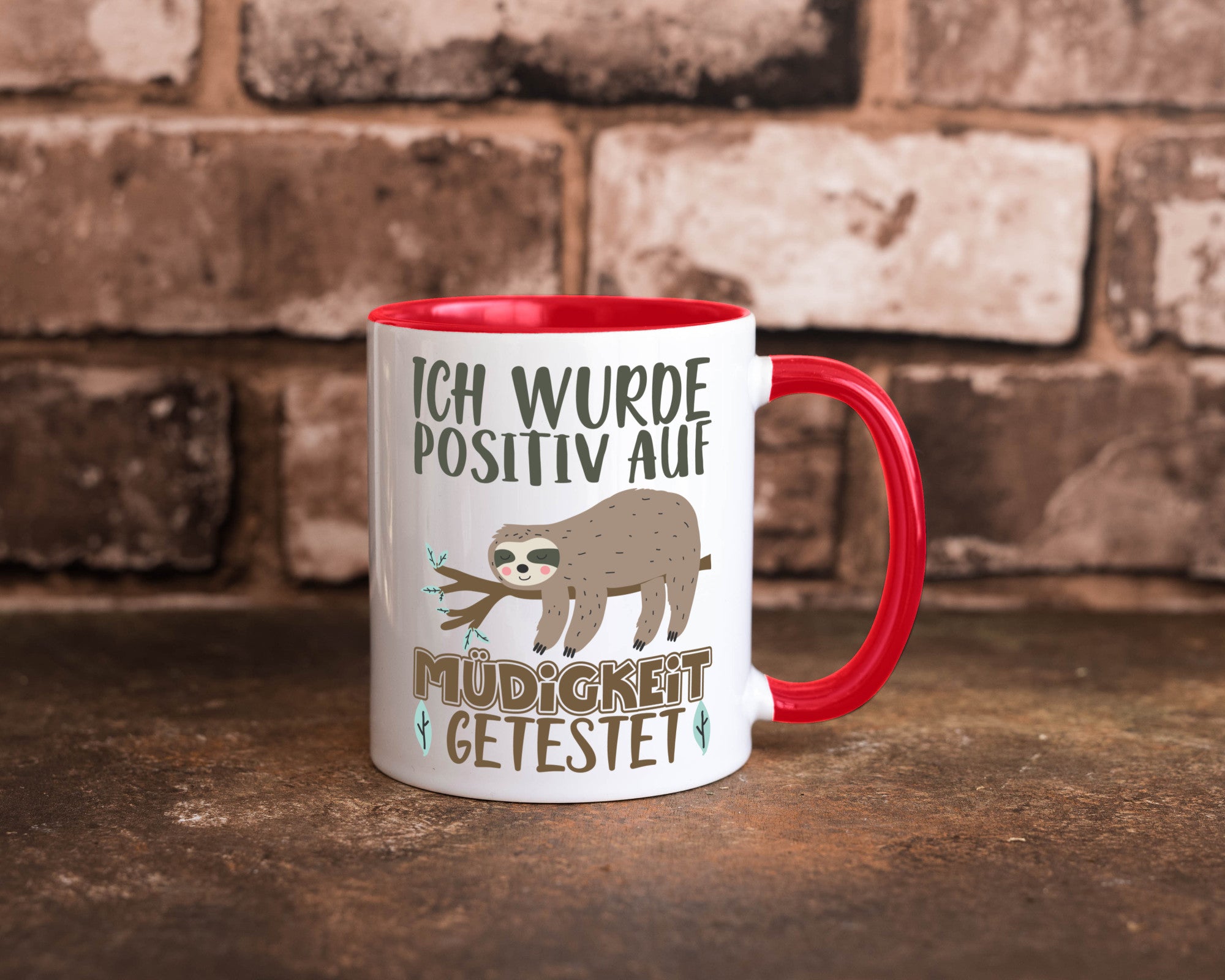 Positiv auf Müde getestet lustiger Spruch Geschenk Humor Geschenkidee Tasse