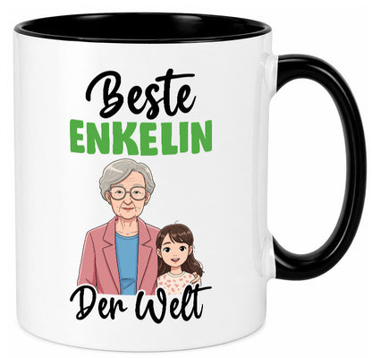Bester Enkelin | Opa Oma Großmutter Großvater lustiger Spruch Geschenk Familie Tasse