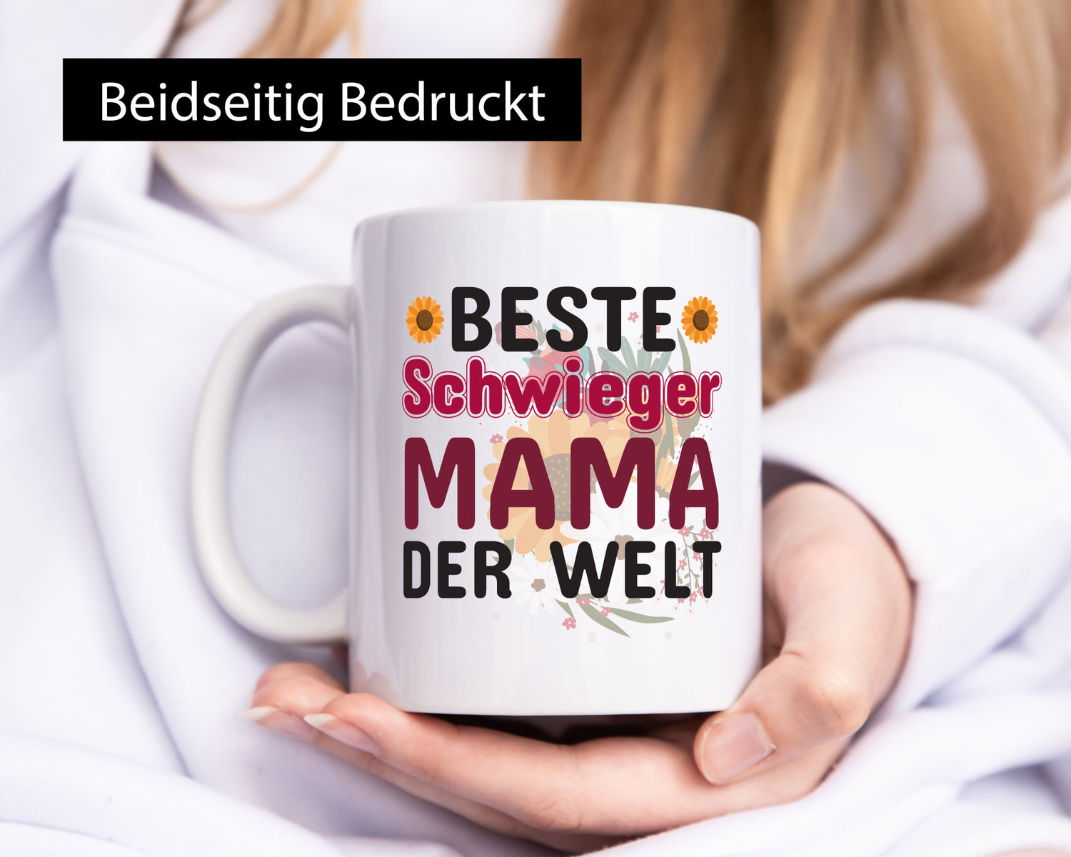 Beste Schwiegermama | Schwiegermutter Tasse Blumen Humor Familie Geschenkidee