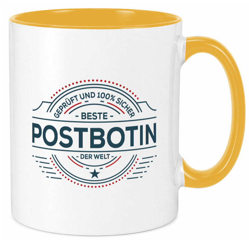 Geprüft und sicher: Postbotin | Beruf Post Briefträger lustiger Spruch Geschenk
