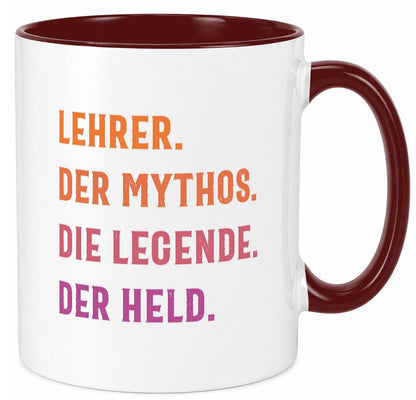 Lehrer, Mythos, Legende, Held Humor Geschenkidee Tasse