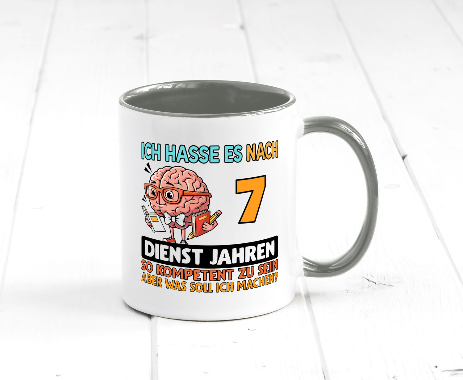 7 Dienstjahre | Arbeit Kompetent lustig Kollegen Büro Geschenk Tasse