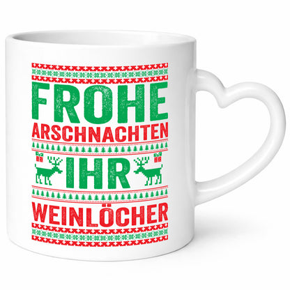 Frohe Arschnachten | Weinlöcher Ugly Christmas Humor Geschenkidee Tasse