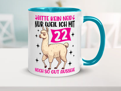 22. Geburtstag | 22 Jahre Lama gut aussehen lustig Geschenkidee Geschenk Tasse