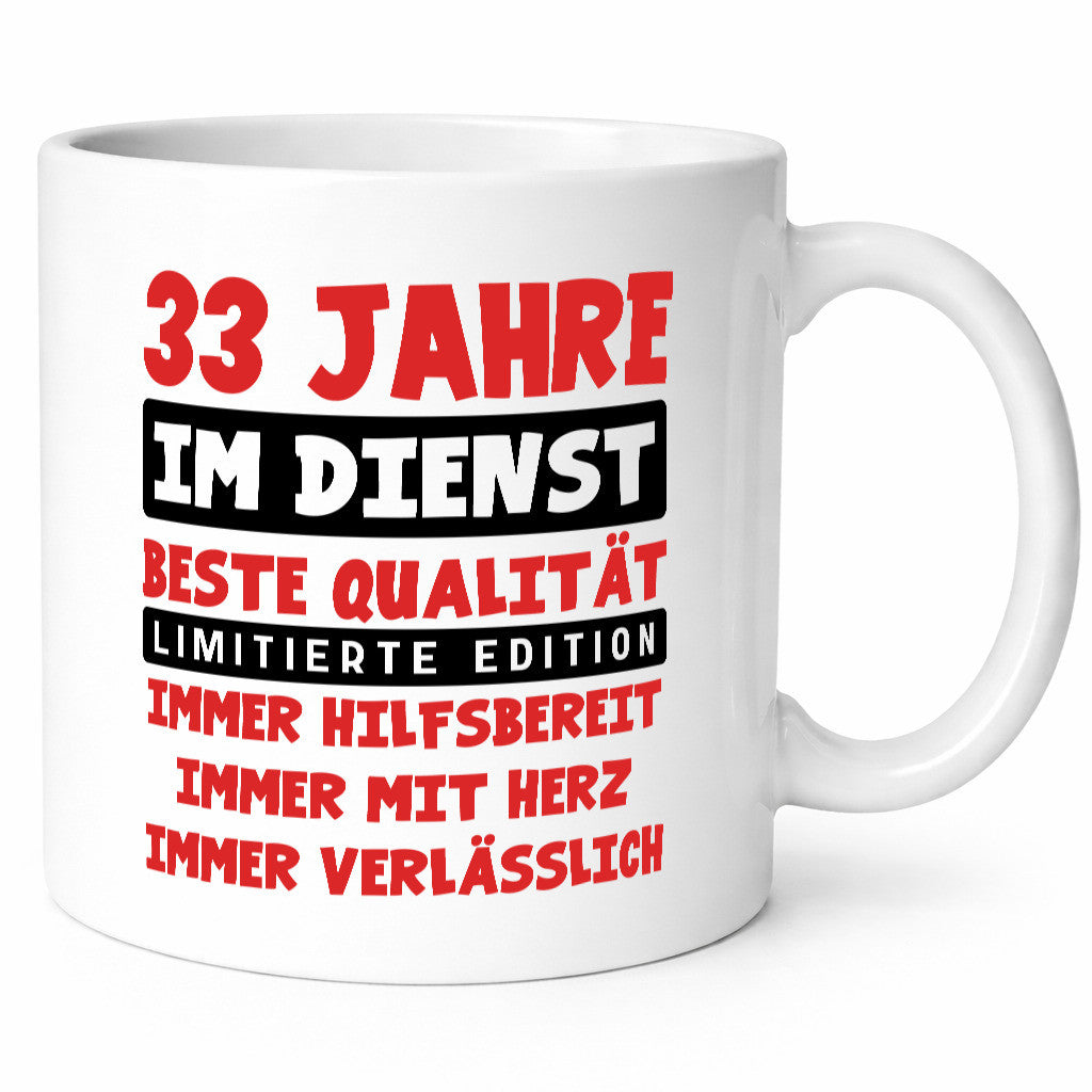 33 Jahre im Dienst | Jubiläum Arbeit v9 Geschenkidee Kollegen Büro Humor Tasse
