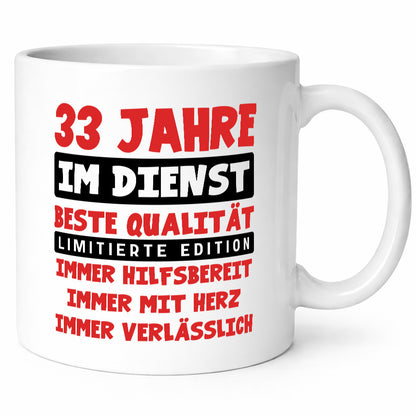 33 Jahre im Dienst | Jubiläum Arbeit v9 Geschenkidee Kollegen Büro Humor Tasse