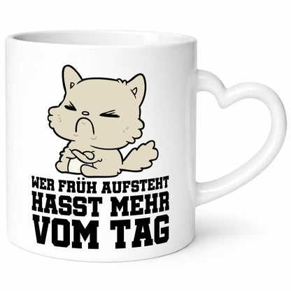 Frühaufsteher Katze lustig Tierliebhaber Humor Geschenk Tasse