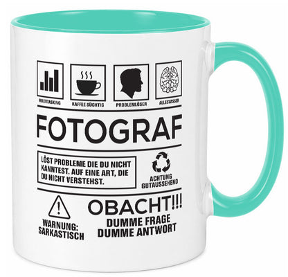 Achtung Probleme Fotograf | Fotografie Kamera Geschenkidee Humor Tasse