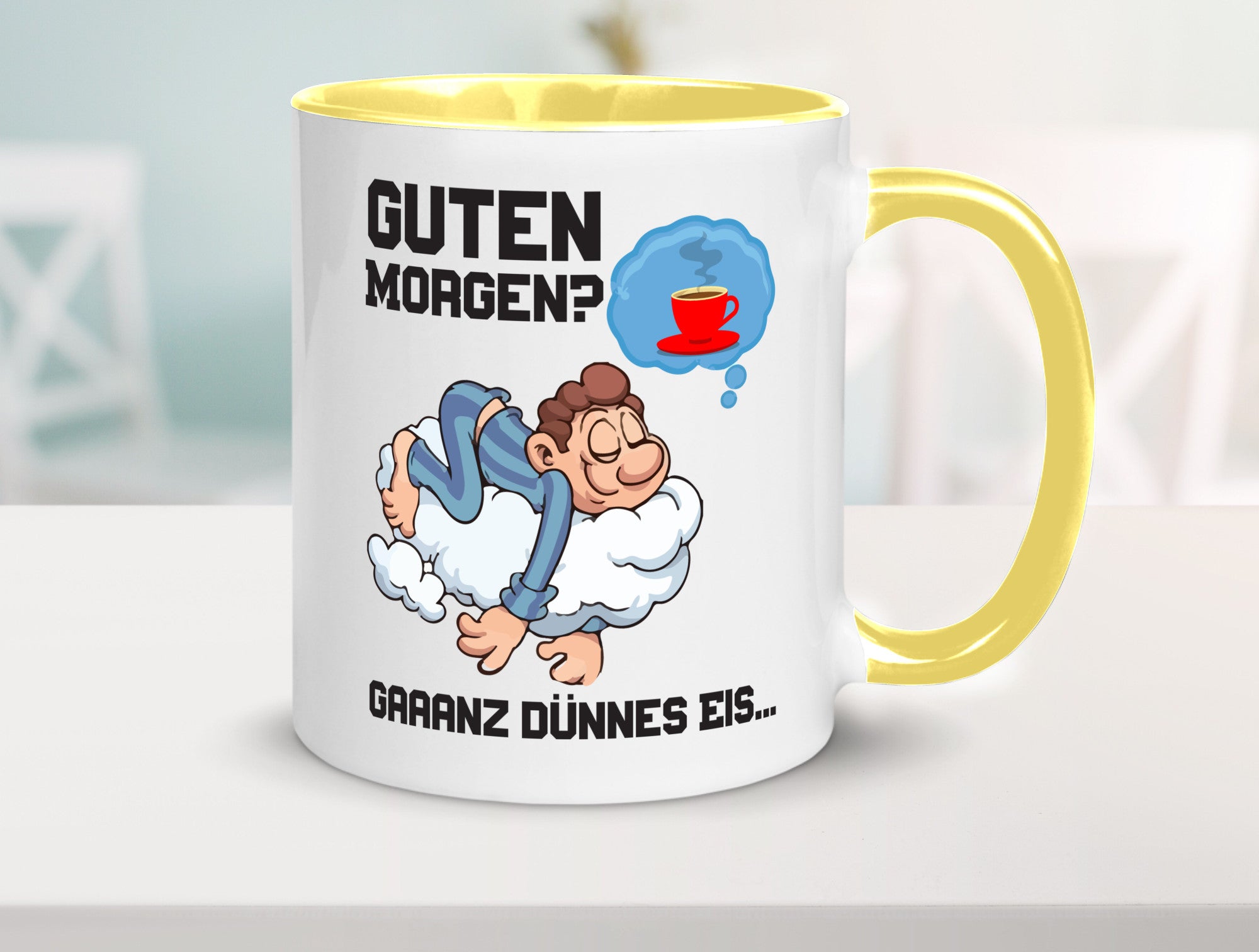 Ganz dünnes Eis | Morgenmuffel Tasse Kaffeetrinker Geschenkidee Humor