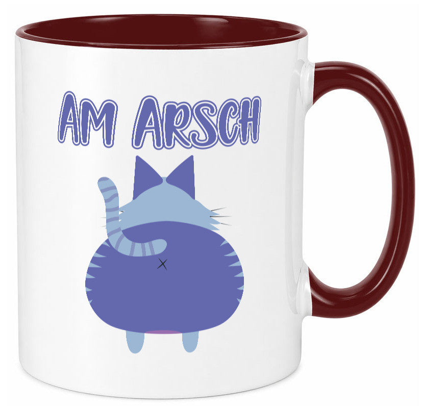 Am Arsch | Katzenmotiv Tasse Kollege Katzenbesitzer Geschenkidee Arbeit