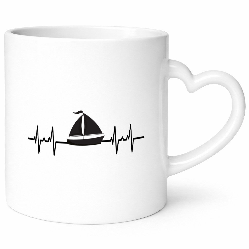 Segelboot Herzschlag | Motiv Segler segeln Boot lustiger Spruch Geschenk Humor