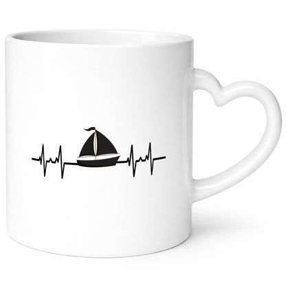 Segelboot Herzschlag | Motiv Segler segeln Boot lustiger Spruch Geschenk Humor