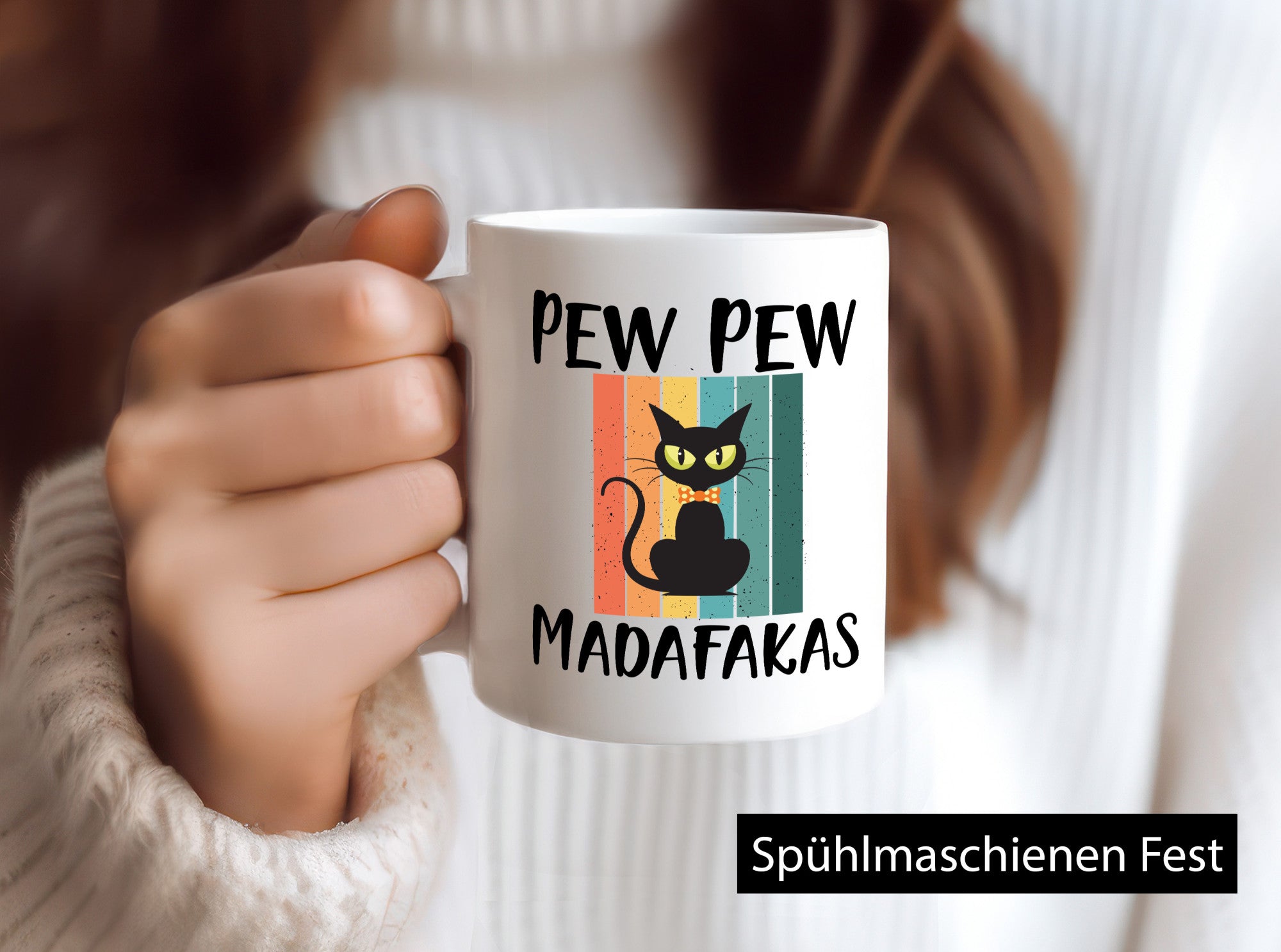 Pew Madafakas! | Katze Tasse Vintage Design Geschenkidee Tierliebhaber Humor