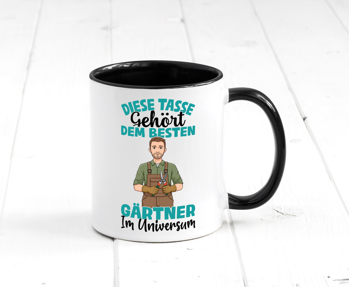 Im Universum: Gärtner | Gartenbau Geschenkidee Humor Tasse