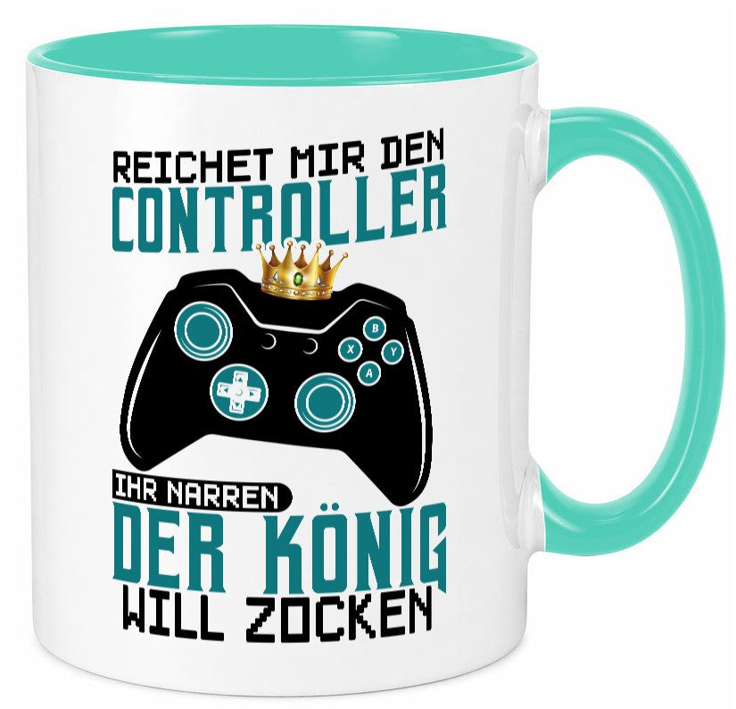 Der König will Zocken | Gamer lustiger Spruch Geschenk Humor Geschenkidee Tasse