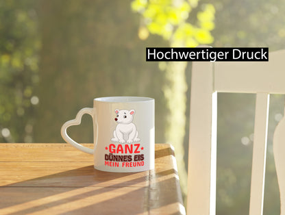 Ganz dünnes Eis | Spruch Tasse lustiger Eisbär Geschenk Humor Geschenkidee