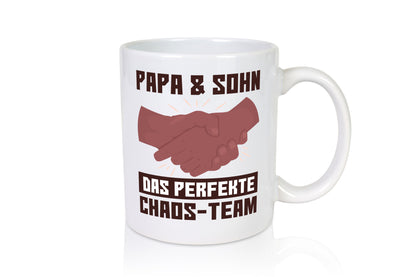 Papa &amp; Sohn | Spruchtasse Chaos-Team Vatertag lustiger Spruch Geschenk Familie