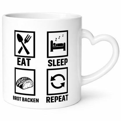 Eat sleep Brot backen repeat | Bäcker lustiger Spruch Geschenk Humor