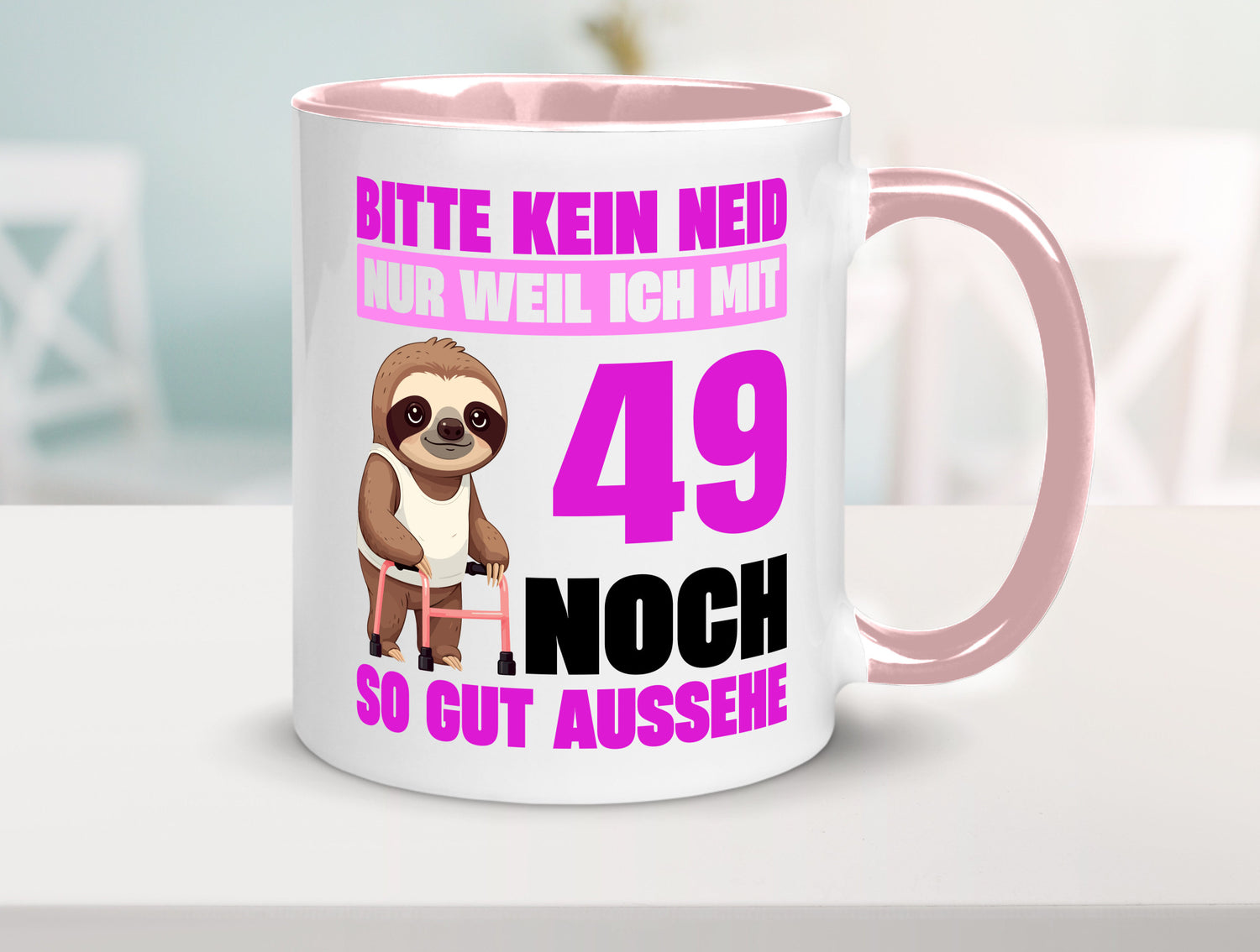 49. Geburtstag | Bitte kein neid Faultier 49 Jahre Humor Geschenkidee Tasse