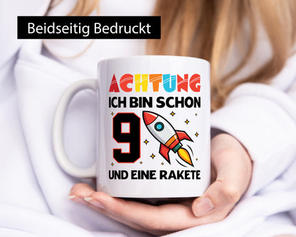 9. Geburtstag | Rakete Weltraum 9 Jahre Galaxy Humor Geschenkidee Tasse