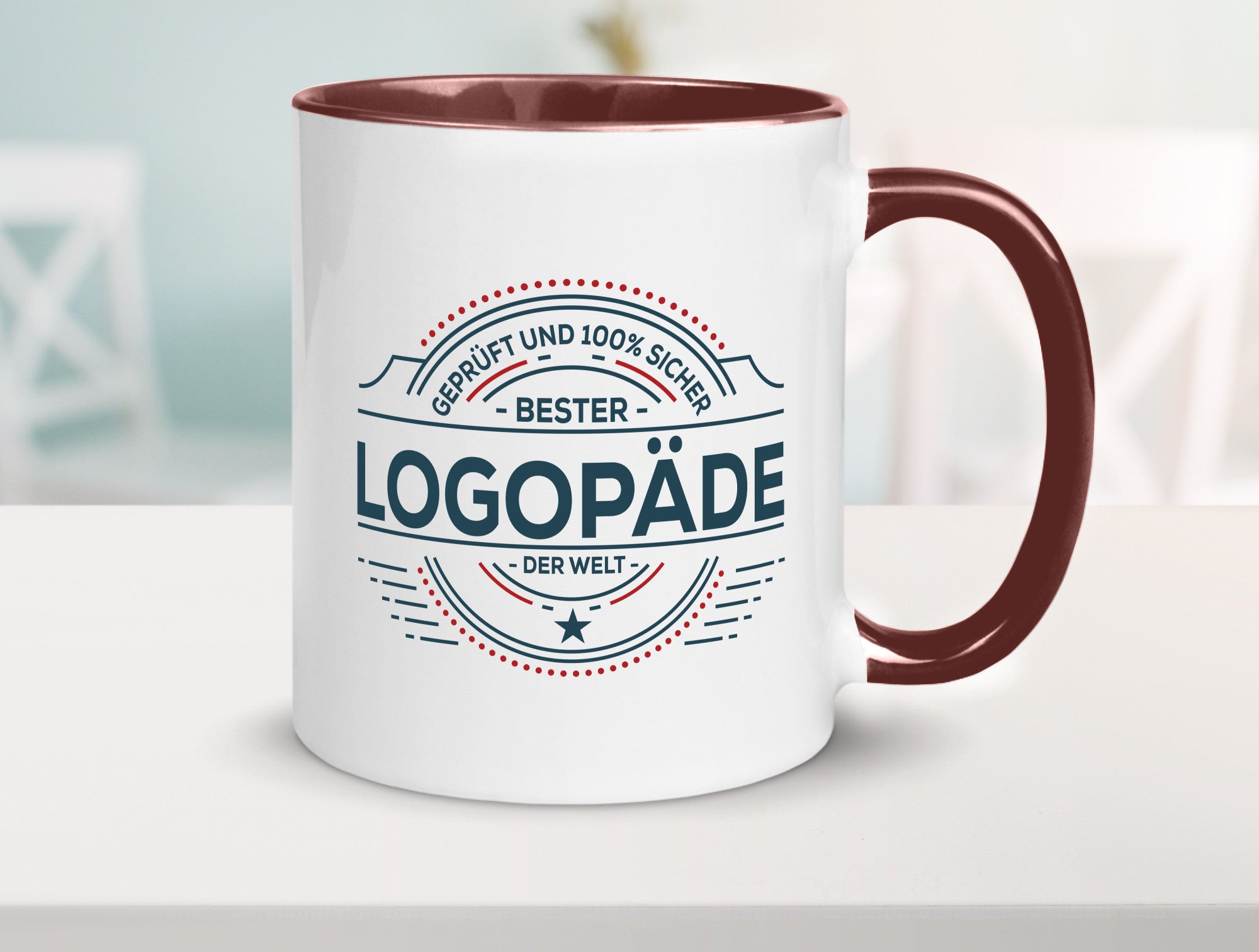 Geprüft und sicher: Logopäde | Sprachtherapie Geschenkidee Humor Tasse