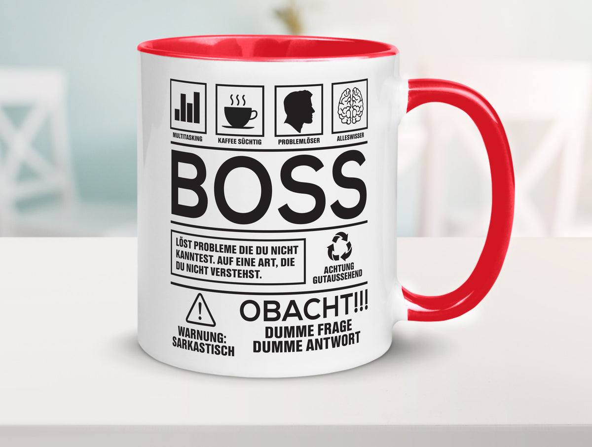 Achtung Probleme Boss | Führungskraft Vorgesetzter lustig Humor Geschenkidee Tasse