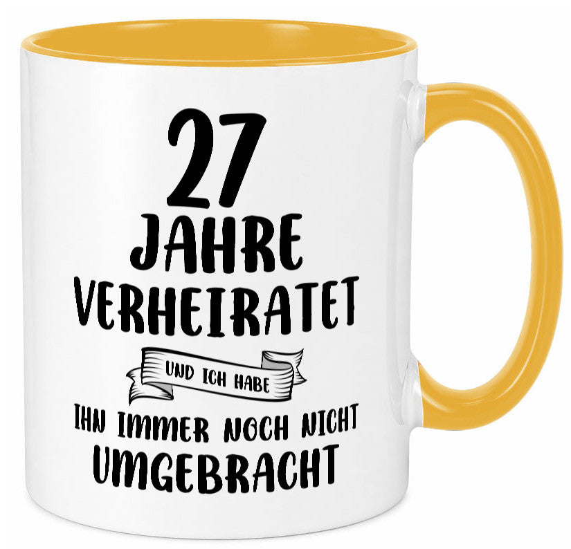 27 Jahre Verheiratet, immer noch am Leben! Geschenkidee Humor Tasse