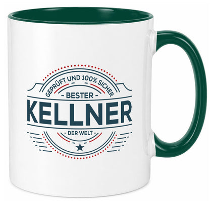 Geprüft und sicher: Kellner | kellnern Bedienung Geschenk Humor Geschenkidee Tasse