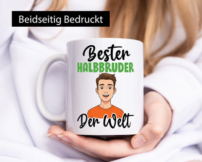 Bester Halb Bruder | Stiefvater Humor Familie Geschenkidee Tasse