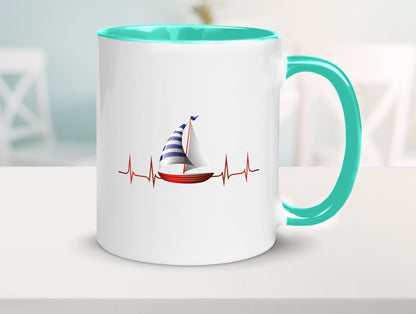 Segelboot Herzschlag | Segler segeln Boot Kapitän Geschenk Humor Geschenkidee