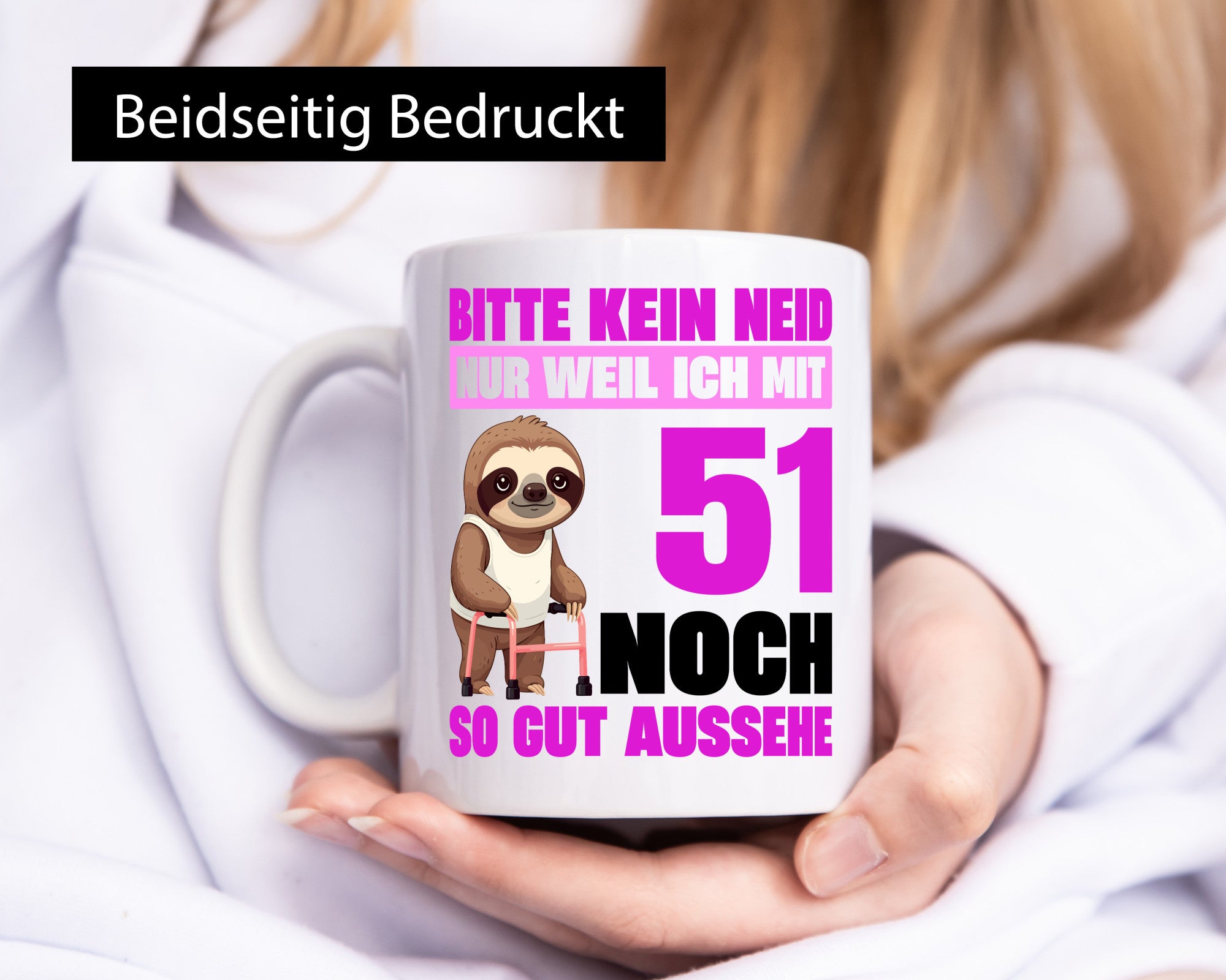 51. Geburtstag | Bitte kein neid Faultier 51 Jahre lustig Geschenkidee Geschenk