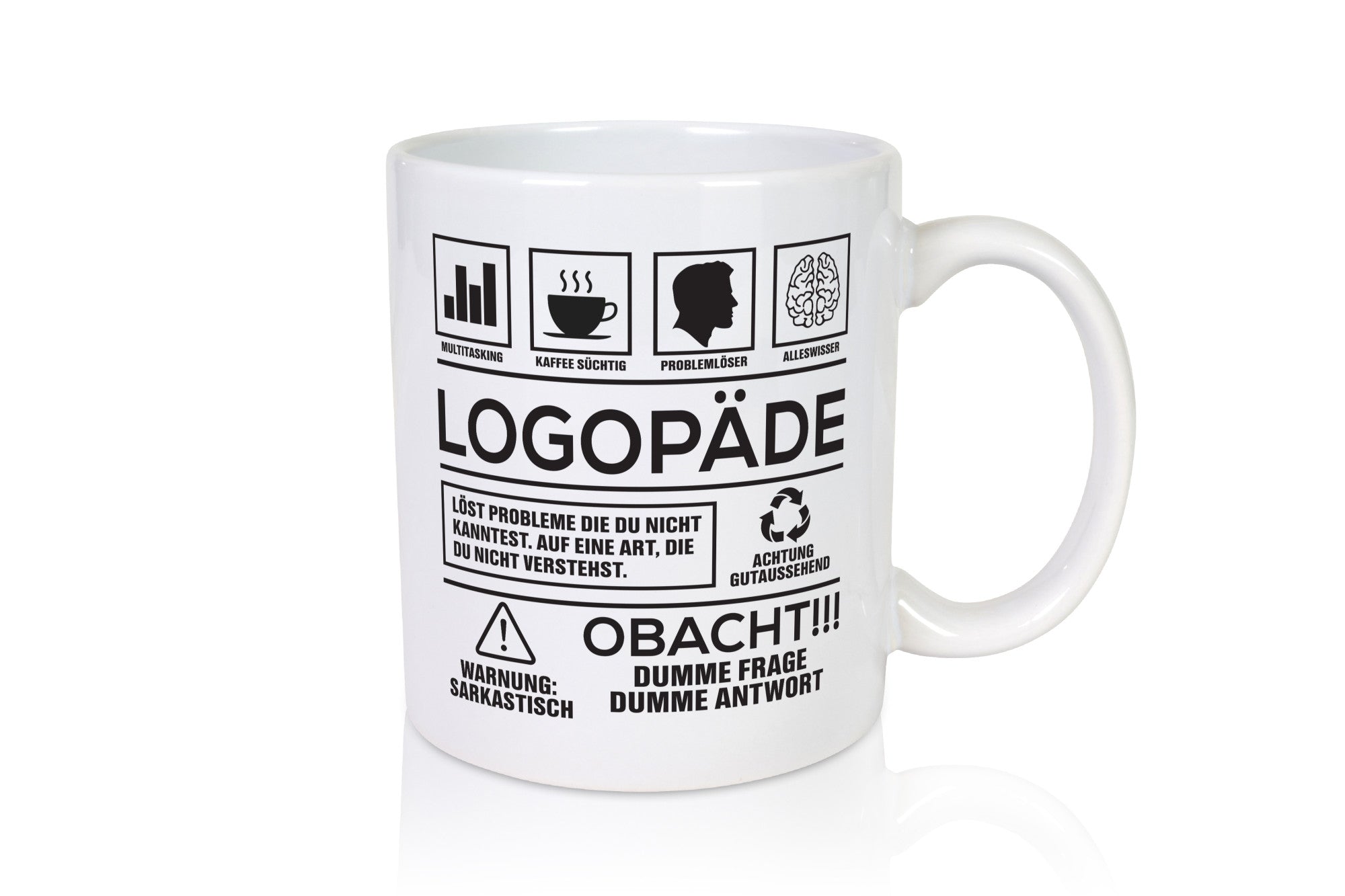 Achtung Probleme Logopäde | Sprachtherapie Humor Geschenkidee Tasse