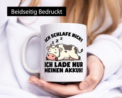 Ich schlafe nicht lade nur meinen Akkuh | Müde lustiger Spruch Geschenk Humor