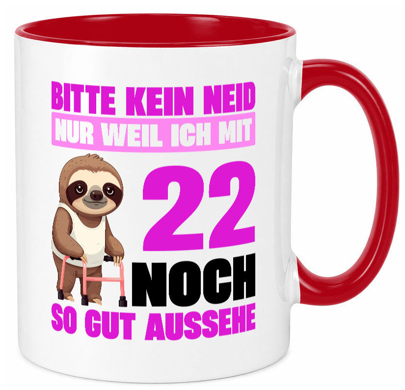 22. Geburtstag | Bitte kein neid Faultier 22 Jahre lustig Geschenkidee Geschenk